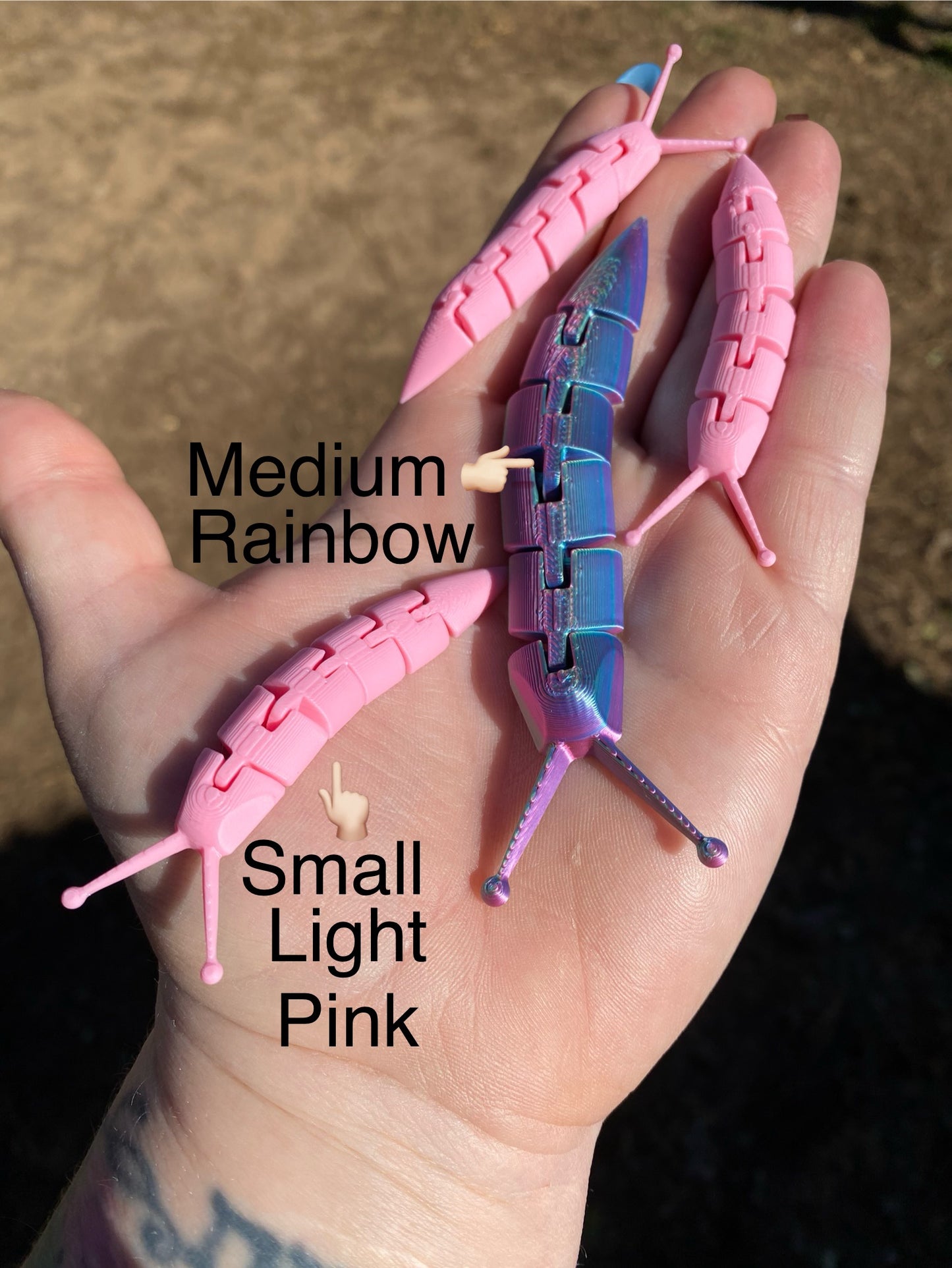 3D Slug Fidget Fidget Toy (Custom Color)