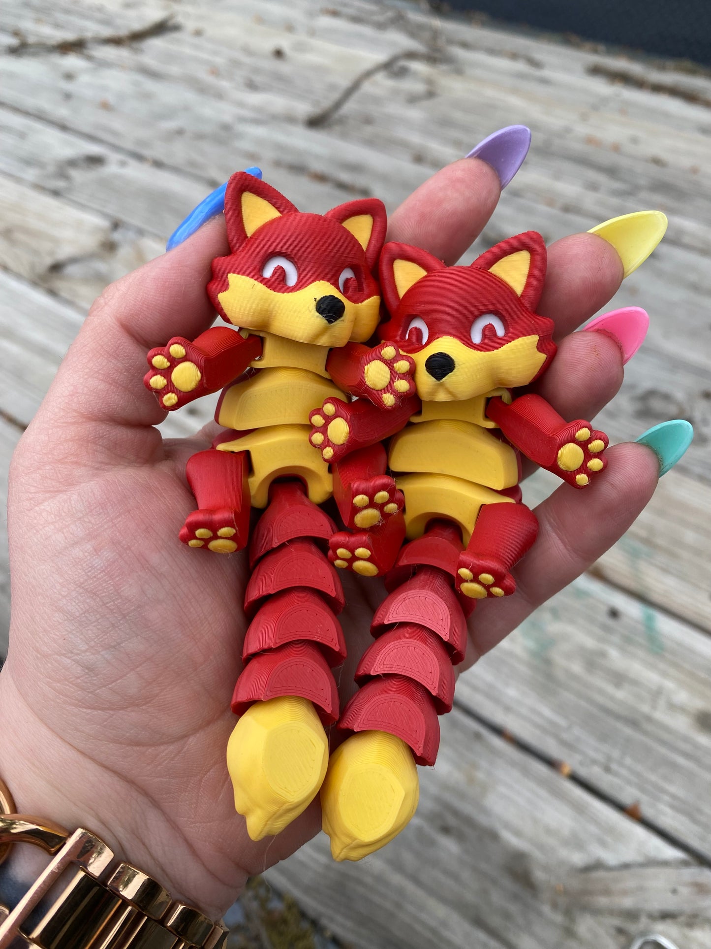 3D Cute Foxes (RTS) (Red/Yellow)